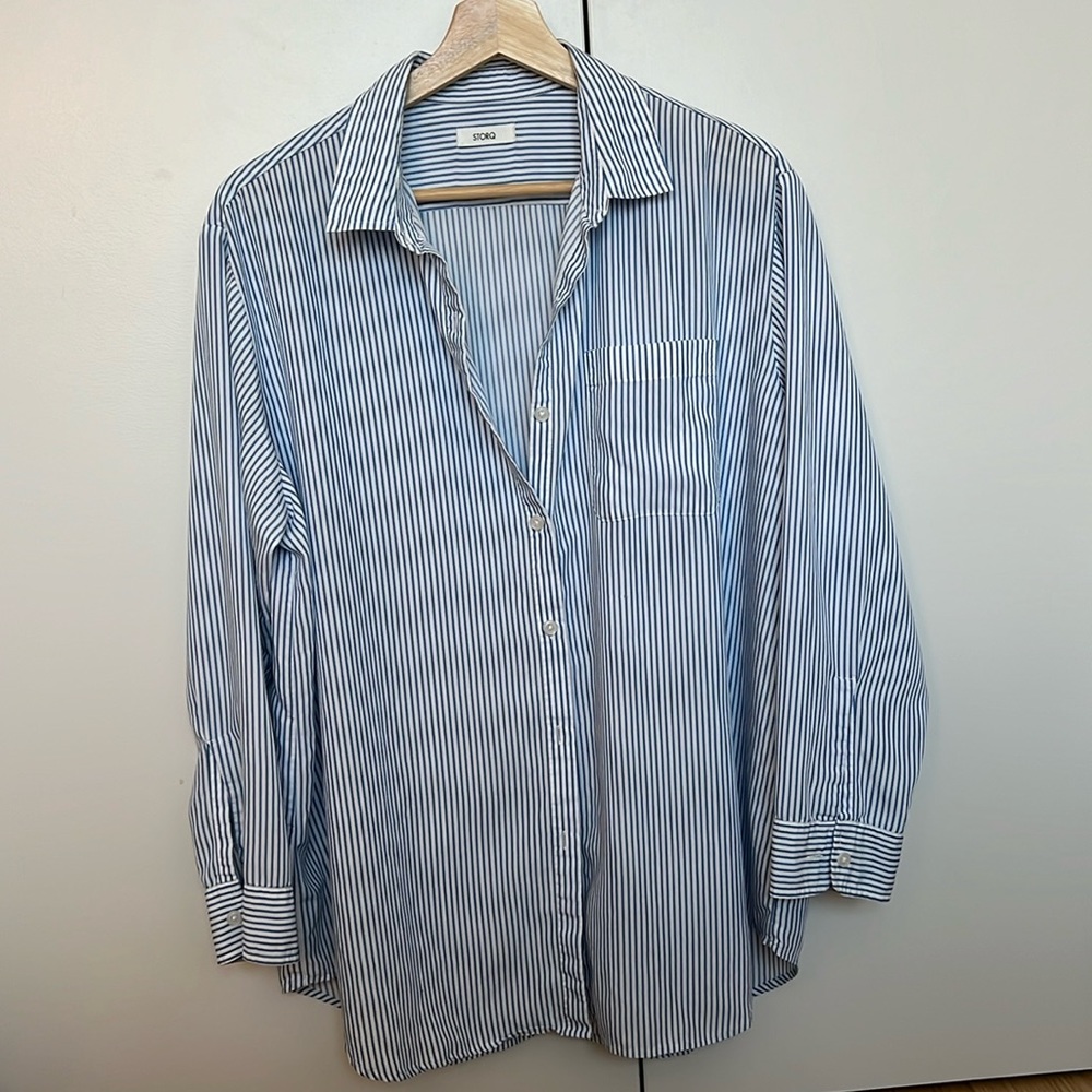 Storq Striped Button down shirt - maternity, nursing and beyond Size 3